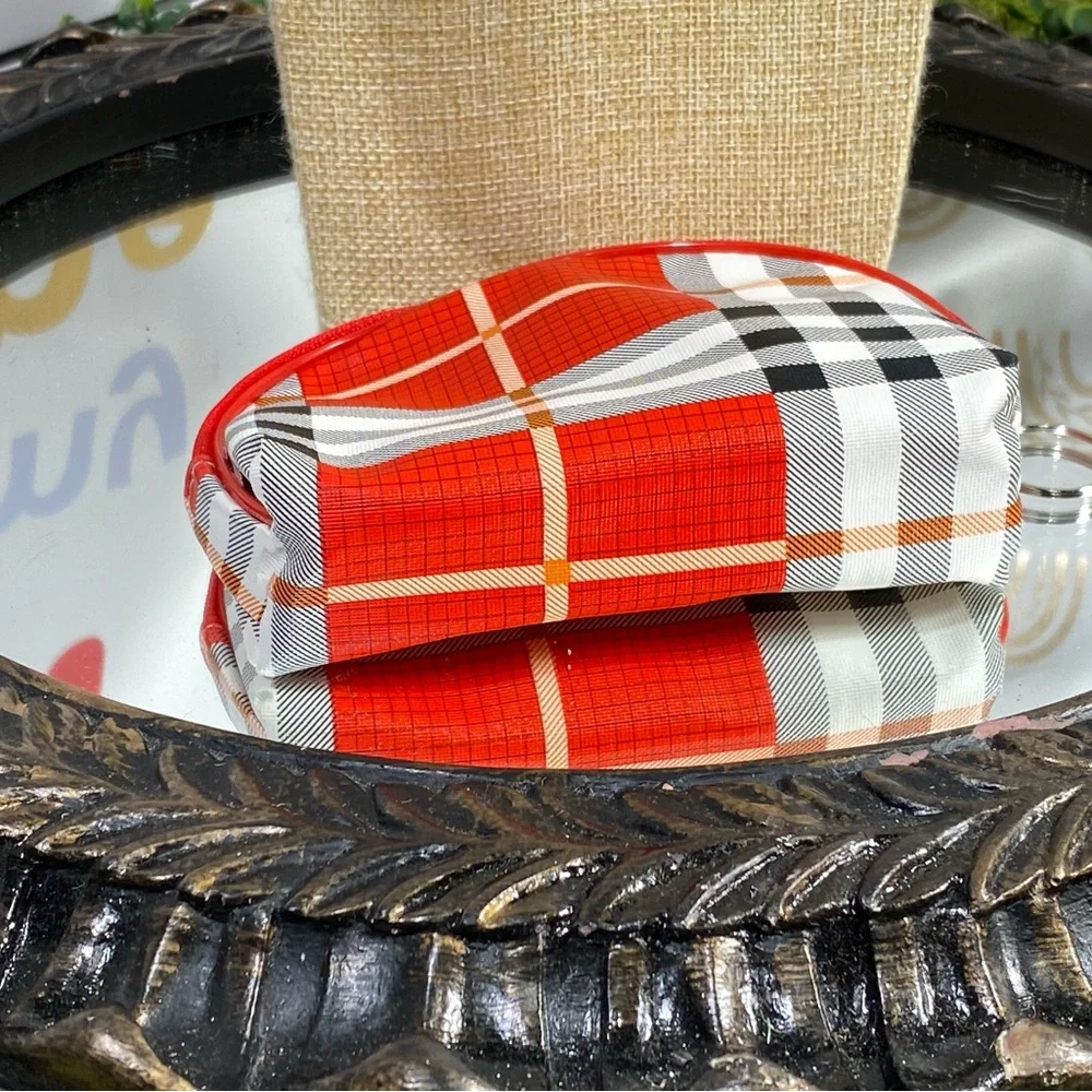 Plaid Red Cosmetic Bag